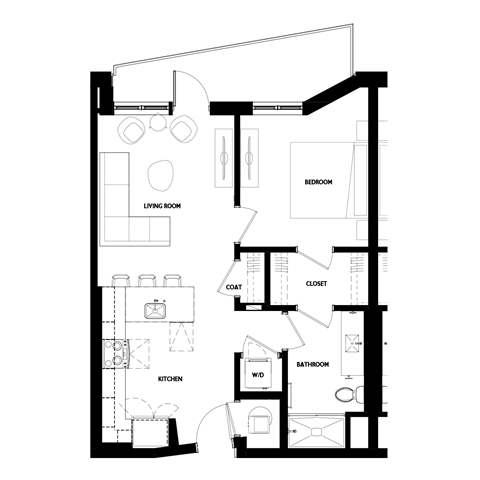 floor plan of 55 north luxury apartments to rent in the north end of boston